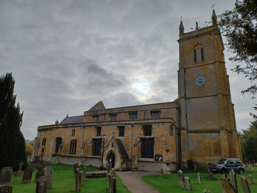 The parish church of St Peter and St Paul at Blockley, Gloucestershire, seen from the churchyard