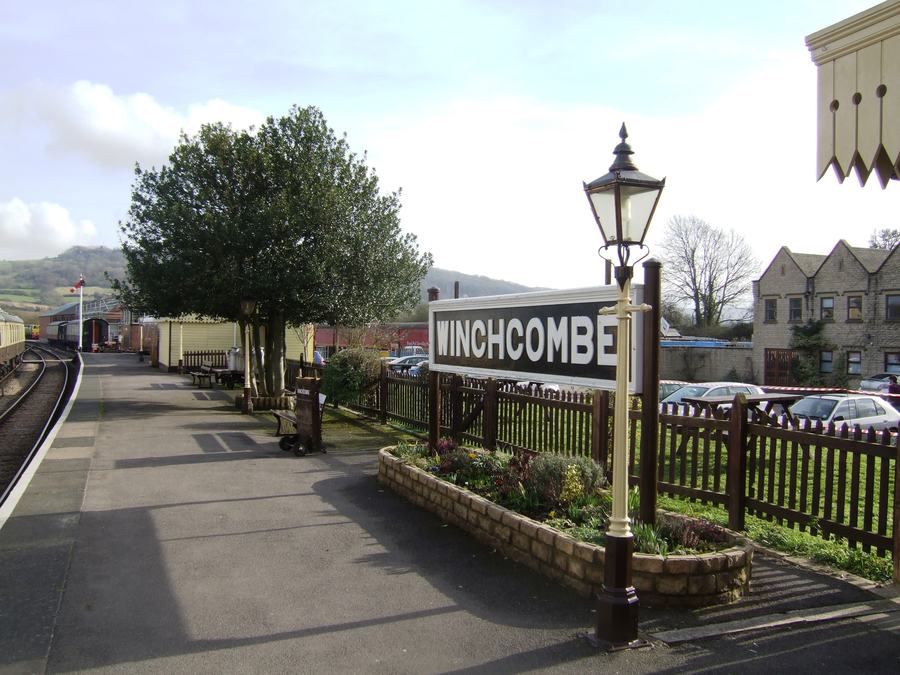 Platform 2 at Winchcombe station on the Gloucestershire Warwickshire Railway