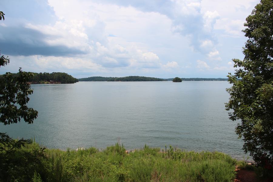 Open water and wooded shore of Lake Lanier, Georgia