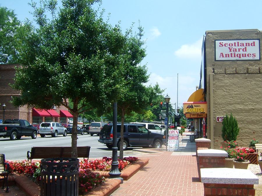 Historic square in downtown Lawrenceville, Georgia